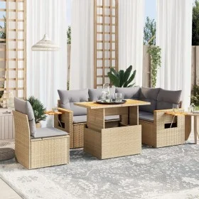 Garden sofa set with 6-piece synthetic rattan beige cushions by , Garden sets - Ref: Foro24-3273523, Price: 433,34 €, Discoun...