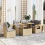 Juego de sofás jardín con cojines 6 pzas ratán sintético beige de , Conjuntos de jardín - Ref: Foro24-3273523, Precio: 434,95...