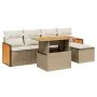 Gartensofa-Set mit 6-teiligen Kissen aus synthetischem Rattan in Beige. von , Gartensets - Ref: Foro24-3273935, Preis: 422,06...