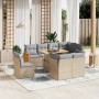 Set de sofás de jardín 9 pzas con cojines ratán sintético beige de , Conjuntos de jardín - Ref: Foro24-3274055, Precio: 595,8...