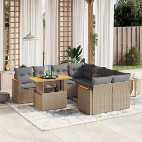 9-piece garden sofa set with beige synthetic rattan cushions by , Garden sets - Ref: Foro24-3273005, Price: 585,53 €, Discoun...