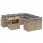 Set de sofás de jardín 9 pzas con cojines ratán sintético beige de , Conjuntos de jardín - Ref: Foro24-3273005, Precio: 568,2...