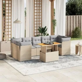 Garden sofa set with beige cushions, 8 pieces, PE rattan. by , Garden sets - Ref: Foro24-3270702, Price: 546,38 €, Discount: %