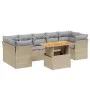 Juego de sofás de jardín con cojines beige 8 pzas ratán PE de , Conjuntos de jardín - Ref: Foro24-3270702, Precio: 546,38 €, ...