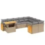 Garden sofa set with beige cushions, 10 pieces, made of synthetic rattan. by , Garden sets - Ref: Foro24-3274125, Price: 664,...