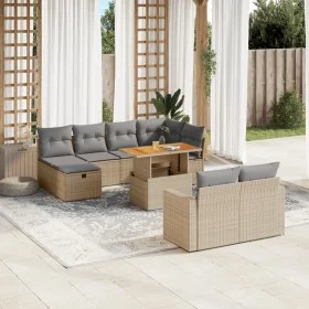Gartensofa-Set 11-teilig mit beigen Polstern aus synthetischem Rattan von , Gartensets - Ref: Foro24-3276515, Preis: 651,81 €...