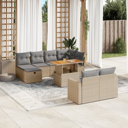 Garden sofa set 11 pieces with beige synthetic rattan cushions by , Garden sets - Ref: Foro24-3276515, Price: 628,93 €, Disco...