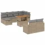 Gartensofa-Set 11-teilig mit beigen Polstern aus synthetischem Rattan von , Gartensets - Ref: Foro24-3276515, Preis: 651,81 €...