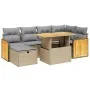 Set sofás de jardín 7 piezas y cojines ratán sintético beige de , Conjuntos de jardín - Ref: Foro24-3276251, Precio: 492,52 €...