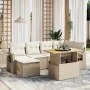 Garden set with 7 pieces of sofas and beige synthetic rattan cushions. by , Garden sets - Ref: Foro24-3271856, Price: 520,95 ...