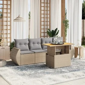Gartensofa-Set mit 5-teiligen Kissen aus synthetischem Rattan in Beige. von , Gartensets - Ref: Foro24-3272074, Preis: 374,62...