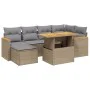 Set of 7-piece garden sofas and beige synthetic rattan cushions by , Garden sets - Ref: Foro24-3273180, Price: 455,83 €, Disc...