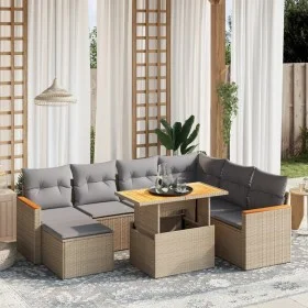 Garden sofa set with beige cushions, 8 pieces, PE rattan. by , Garden sets - Ref: Foro24-3273194, Price: 515,70 €, Discount: %