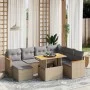 Garden sofa set with beige cushions, 8 pieces, PE rattan. by , Garden sets - Ref: Foro24-3273194, Price: 515,70 €, Discount: %