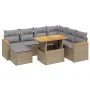 Garden sofa set with beige cushions, 8 pieces, PE rattan. by , Garden sets - Ref: Foro24-3273194, Price: 515,70 €, Discount: %