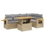 Garden sofa set with 6-piece synthetic rattan beige cushions by , Garden sets - Ref: Foro24-3273509, Price: 433,34 €, Discoun...