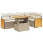 Garden sofa set with 6-piece synthetic rattan beige cushions by , Garden sets - Ref: Foro24-3273949, Price: 468,04 €, Discoun...