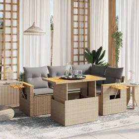 Gartensofa-Set mit 5-teiligen Kissen aus synthetischem Rattan in Beige. von , Gartensets - Ref: Foro24-3273502, Preis: 389,35...