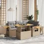 Gartensofa-Set mit 5-teiligen Kissen aus synthetischem Rattan in Beige. von , Gartensets - Ref: Foro24-3273502, Preis: 389,35...