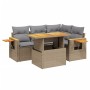 Gartensofa-Set mit 5-teiligen Kissen aus synthetischem Rattan in Beige. von , Gartensets - Ref: Foro24-3273502, Preis: 376,15...