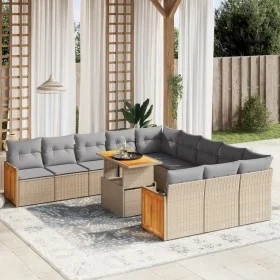 Gartensofa-Set 11-teilig mit beigen Polstern aus synthetischem Rattan von , Gartensets - Ref: Foro24-3274146, Preis: 735,41 €...