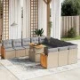 Set de sofás de jardín 11pzas con cojines ratán sintético beige de , Conjuntos de jardín - Ref: Foro24-3274146, Precio: 738,1...