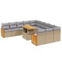 Garden sofa set 11 pieces with beige synthetic rattan cushions by , Garden sets - Ref: Foro24-3274146, Price: 686,80 €, Disco...
