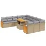 Garden sofa set 11 pieces with beige synthetic rattan cushions by , Garden sets - Ref: Foro24-3274146, Price: 735,41 €, Disco...
