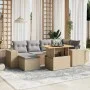 Set of 7-piece garden sofas and beige synthetic rattan cushions by , Garden sets - Ref: Foro24-3272739, Price: 489,53 €, Disc...