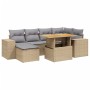 Set of 7-piece garden sofas and beige synthetic rattan cushions by , Garden sets - Ref: Foro24-3272739, Price: 475,81 €, Disc...