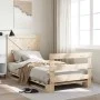 Solid pine wood bed frame with headboard 90x200 cm by , Beds and slatted bases - Ref: Foro24-3281574, Price: 146,86 €, Discou...