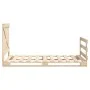 Solid pine wood bed frame with headboard 90x200 cm by , Beds and slatted bases - Ref: Foro24-3281574, Price: 146,86 €, Discou...