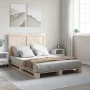 Solid pine wood bed frame with headboard 140x200 cm by , Beds and slatted bases - Ref: Foro24-3281534, Price: 195,61 €, Disco...