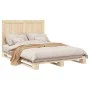 Solid pine wood bed frame with headboard 140x200 cm by , Beds and slatted bases - Ref: Foro24-3281534, Price: 195,61 €, Disco...