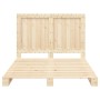 Solid pine wood bed frame with headboard 140x200 cm by , Beds and slatted bases - Ref: Foro24-3281534, Price: 197,52 €, Disco...