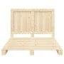 Solid pine wood bed frame with headboard 140x200 cm by , Beds and slatted bases - Ref: Foro24-3281534, Price: 195,61 €, Disco...