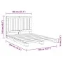 Solid pine wood bed frame with headboard 140x200 cm by , Beds and slatted bases - Ref: Foro24-3281534, Price: 195,61 €, Disco...