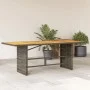 Garden table with acacia wood surface and gray rattan, 190x80x75cm. by , Garden tables - Ref: Foro24-365601, Price: 229,03 €,...