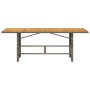 Garden table with acacia wood surface and gray rattan, 190x80x75cm. by , Garden tables - Ref: Foro24-365601, Price: 190,59 €,...