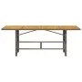 Garden table with acacia wood surface and gray rattan, 190x80x75cm. by , Garden tables - Ref: Foro24-365601, Price: 229,03 €,...