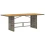 Garden table with acacia wood surface and gray rattan, 190x80x75cm. by , Garden tables - Ref: Foro24-365601, Price: 229,03 €,...