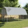Hundekäfige mit Dach und Tür, 2 Stück, verzinkter Stahl, silberfarben. von , Hundehütten - Ref: Foro24-3294909, Preis: 250,16...