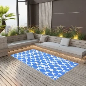 Blau-weißer PP-Outdoor-Teppich 160x230 cm von vidaXL, Outdoor-Protektoren - Ref: Foro24-310446, Preis: 34,74 €, Rabatt: %