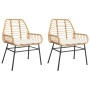 Garden armchairs with cushions 2 pcs synthetic brown rattan by , Garden chairs - Ref: Foro24-369094, Price: 116,92 €, Discoun...