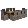 Garten-Essgruppe 11-teilig mit grauen Polstern aus synthetischem Rattan. von , Gartensets - Ref: Foro24-3277598, Preis: 1,00 ...
