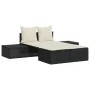 Tumbona doble con cojines ratán sintético negro de , Tumbonas - Ref: Foro24-368389, Precio: 263,25 €, Descuento: %