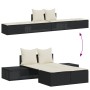 Double sun lounger with black synthetic rattan cushions by , Loungers - Ref: Foro24-368389, Price: 237,45 €, Discount: %
