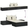 Tumbona doble con cojines ratán sintético negro de , Tumbonas - Ref: Foro24-368389, Precio: 263,25 €, Descuento: %