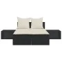 Tumbona doble con cojines ratán sintético negro de , Tumbonas - Ref: Foro24-368389, Precio: 263,25 €, Descuento: %