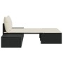 Double sun lounger with black synthetic rattan cushions by , Loungers - Ref: Foro24-368389, Price: 237,45 €, Discount: %